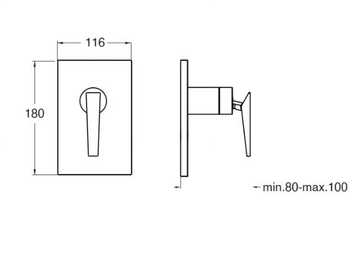 FRACTAL CRIFT686 - Recessed single handle shower mixer by CRISTINA Rubinetterie - view 3